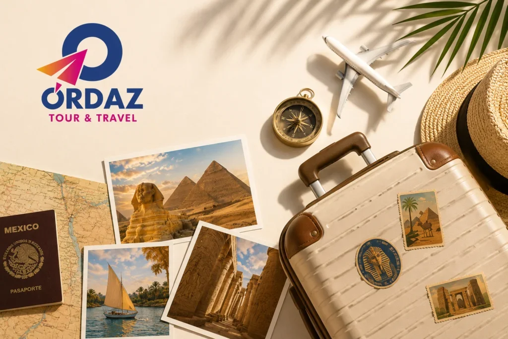 Agencia de viajes para planificar un viaje a Egipto en una agencia de viajes.